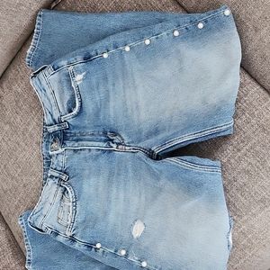 H&M mom jeans with pearls on the sides